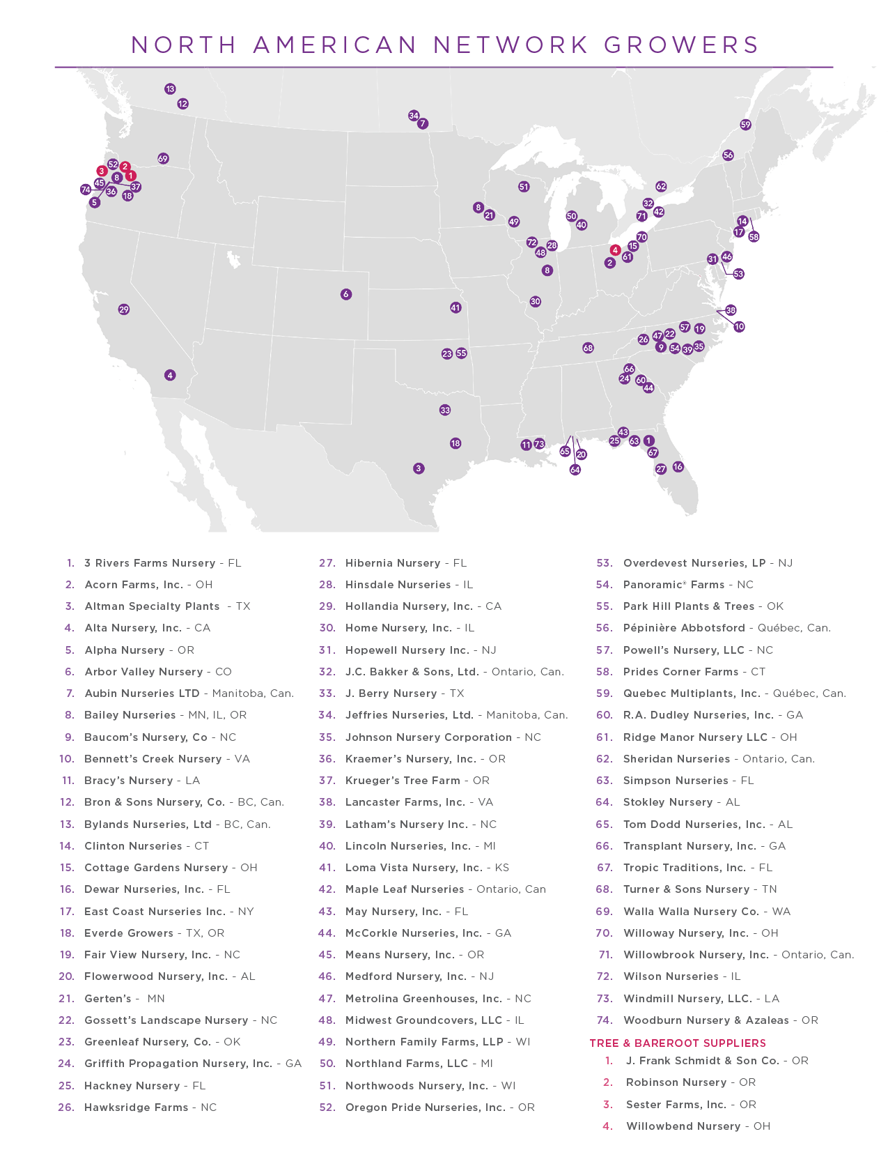 First Editions Network Grower Map