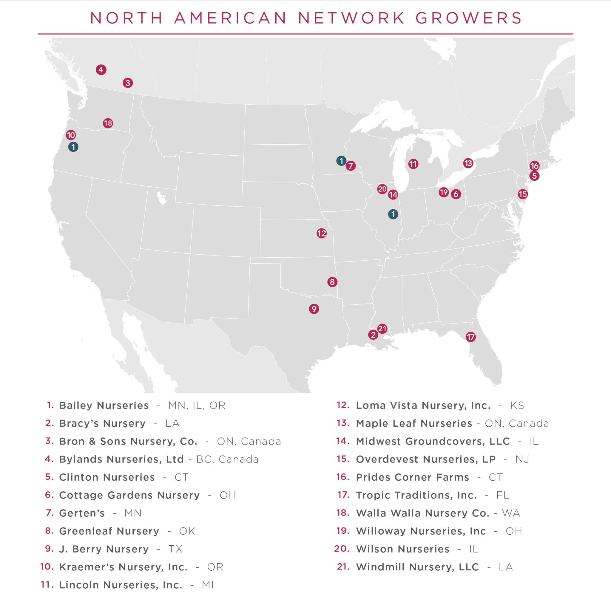 Easy Elegance Network Growers Map 2024