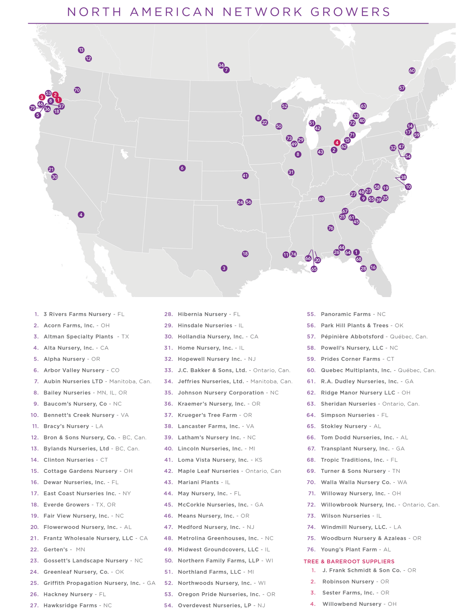 First Editions® Network Grower Map